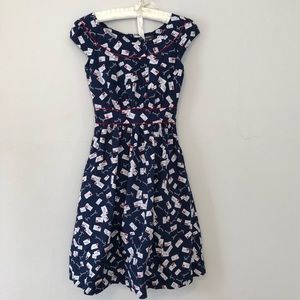 ModCloth Emily and Fin dress in “love letters”